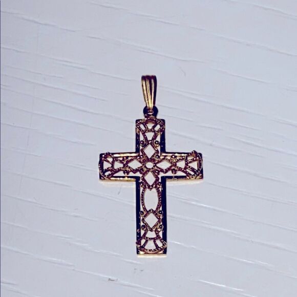 Vintage Cross Pendant 1/20 12k Gold Filled Christian Cross - Picture 1 of 7